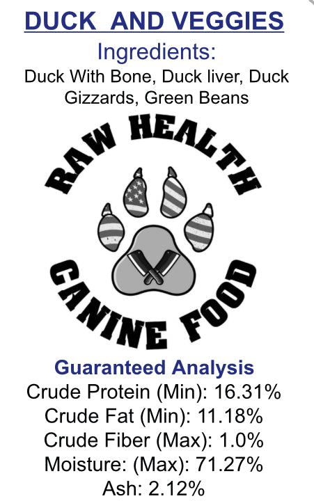 Duck and Veggies 5lb Container