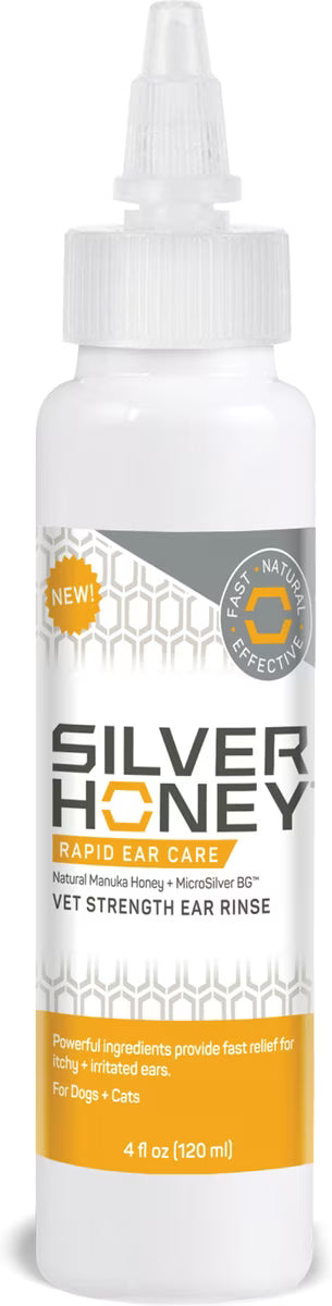 Silver Honey Rapid Ear Care Manuka Honey & MicroSilver BG Dog & Cat Vet Strength Ear Rinse,